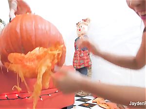 Pumpkins and girly-girl sex with Jayden and Kristina